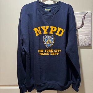 NYPD Vintage Crewneck Sweatshirt - Cozy 2XL NYC Style in Classic Navy Blue